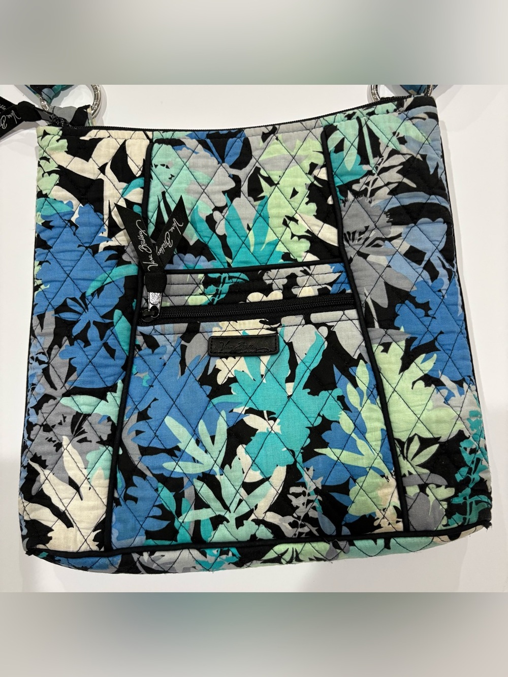 Vera Bradley Teal Blue Floral Quilted Crossbody
